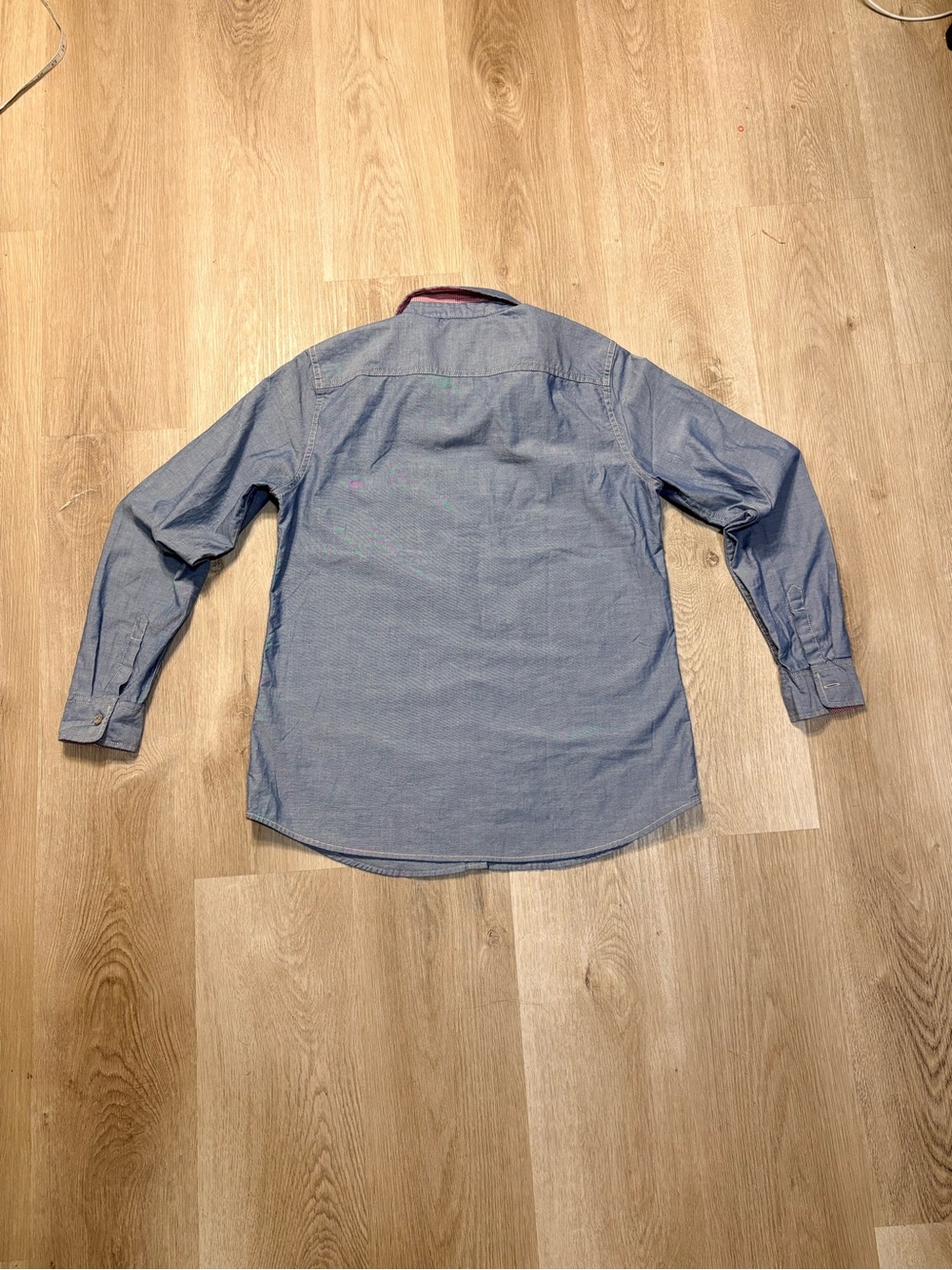 Weatherproof Vintage Blue Button Up Shirt Size Medium Plaid Lining Casual Fall - Picture 2 of 6